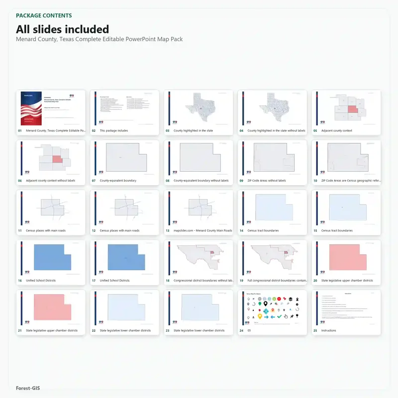 Menard County, Texas Editable Map Pack - Image 2