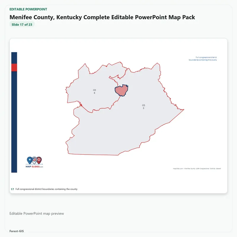 Menifee County, Kentucky Editable Map Pack - Image 5