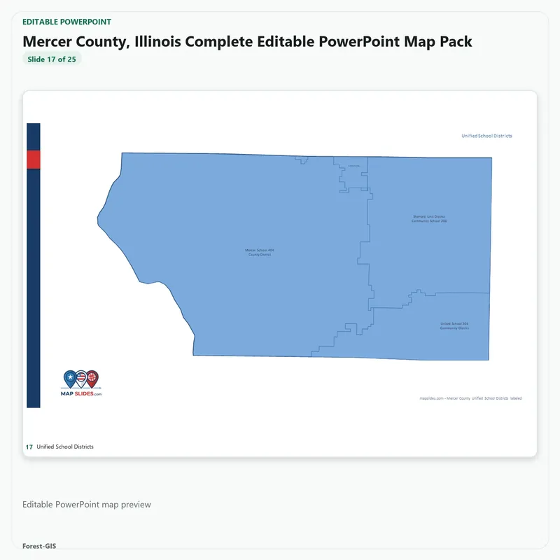 Mercer County, Illinois Editable Map Pack - Image 5