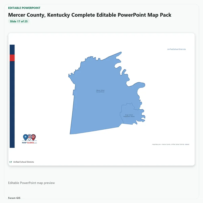 Mercer County, Kentucky Editable Map Pack - Image 5