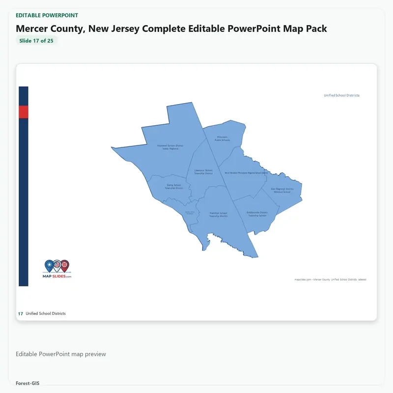 Mercer County, New Jersey Editable Map Pack - Image 5