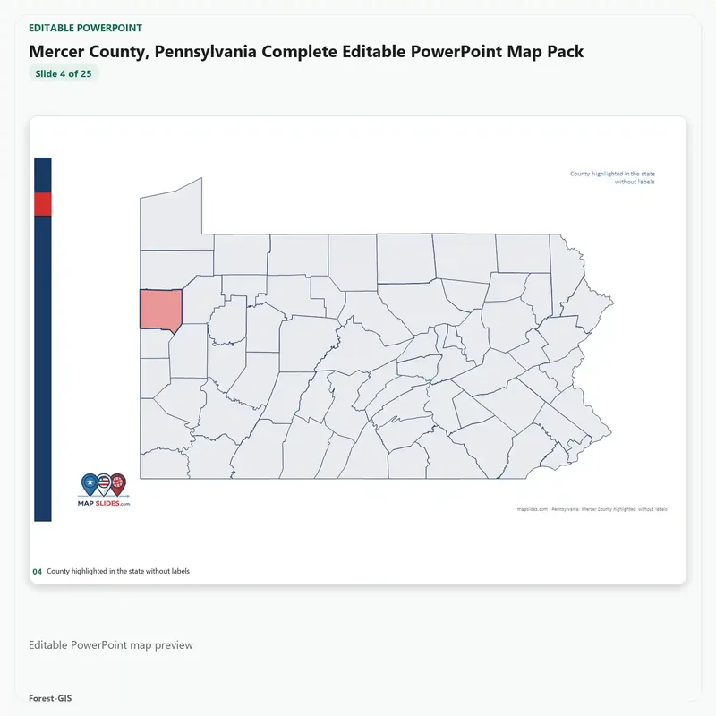 Mercer County, Pennsylvania Editable Map Pack - Image 4