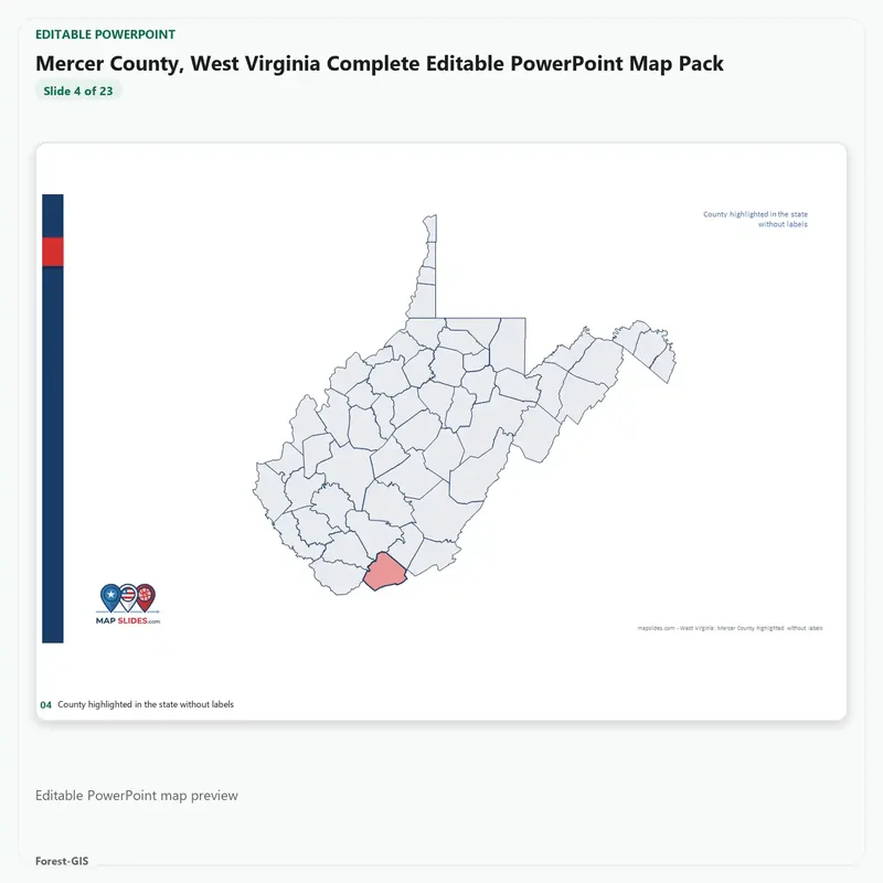 Mercer County, West Virginia Editable Map Pack - Image 4