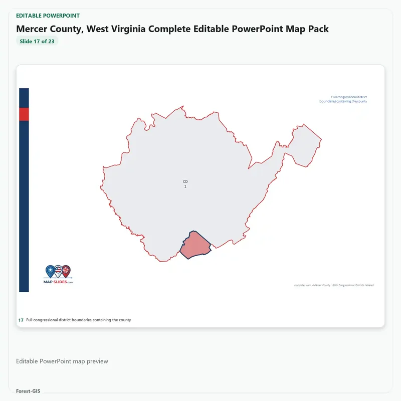 Mercer County, West Virginia Editable Map Pack - Image 5