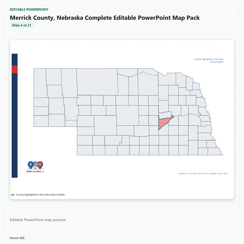 Merrick County, Nebraska Editable Map Pack - Image 4