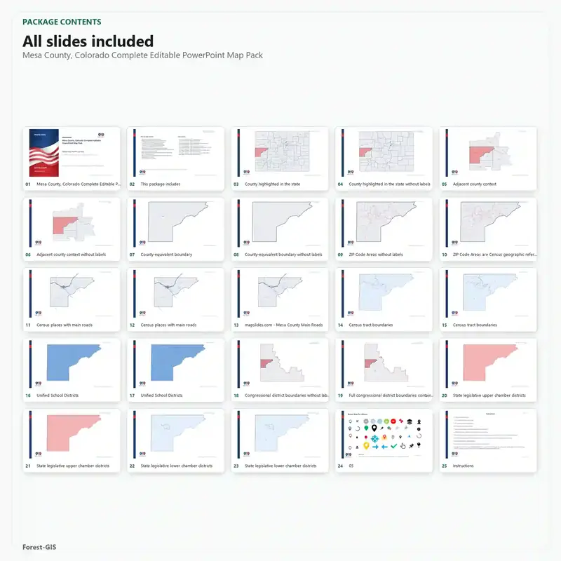 Mesa County, Colorado Editable Map Pack - Image 2