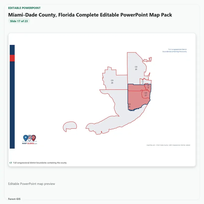 Miami-Dade County, Florida Editable Map Pack - Image 5