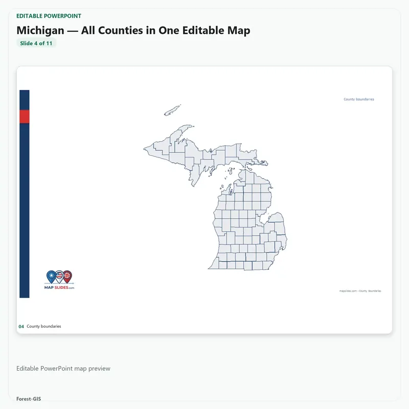 Michigan — All Counties in One Editable Map - Image 5