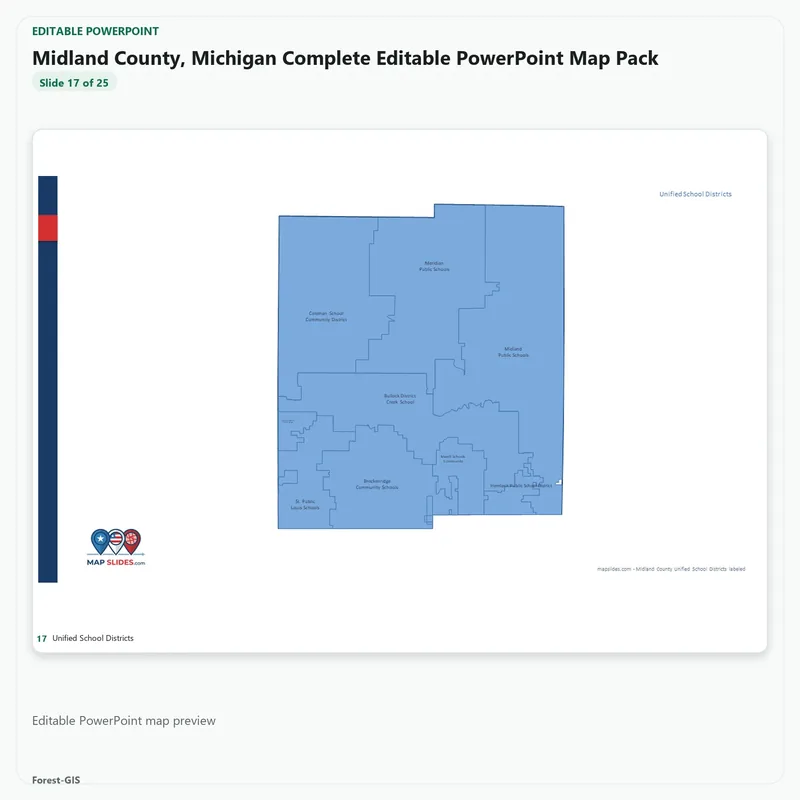 Midland County, Michigan Editable Map Pack - Image 5