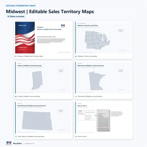 Midwest Editable Sales Territory Maps – PowerPoint