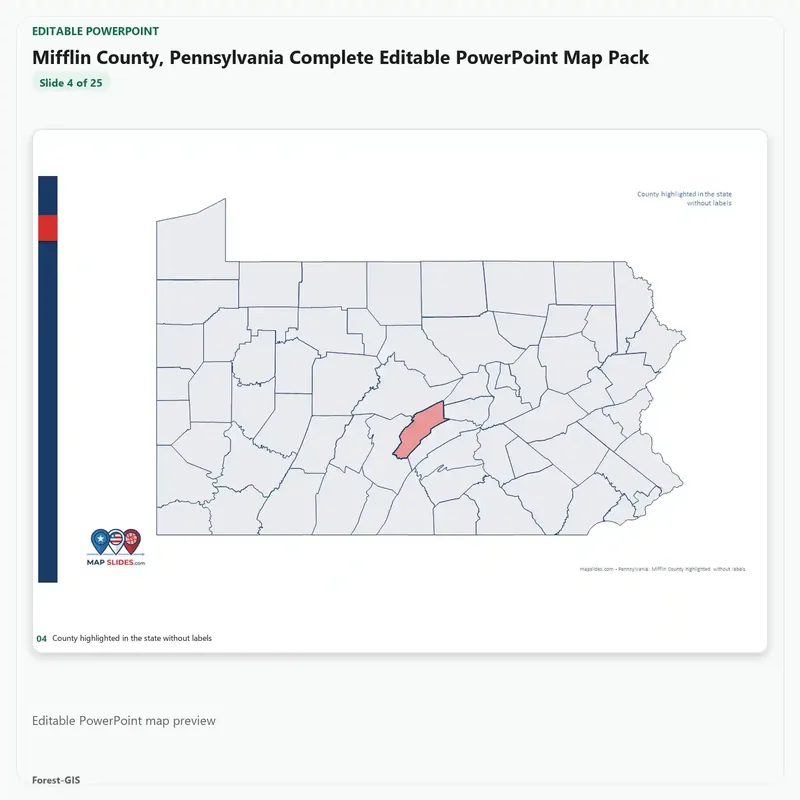 Mifflin County, Pennsylvania Editable Map Pack - Image 4