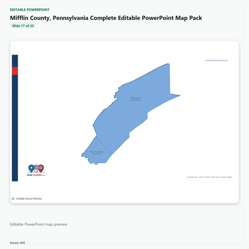 Mifflin County, Pennsylvania Editable Map Pack - Image 5