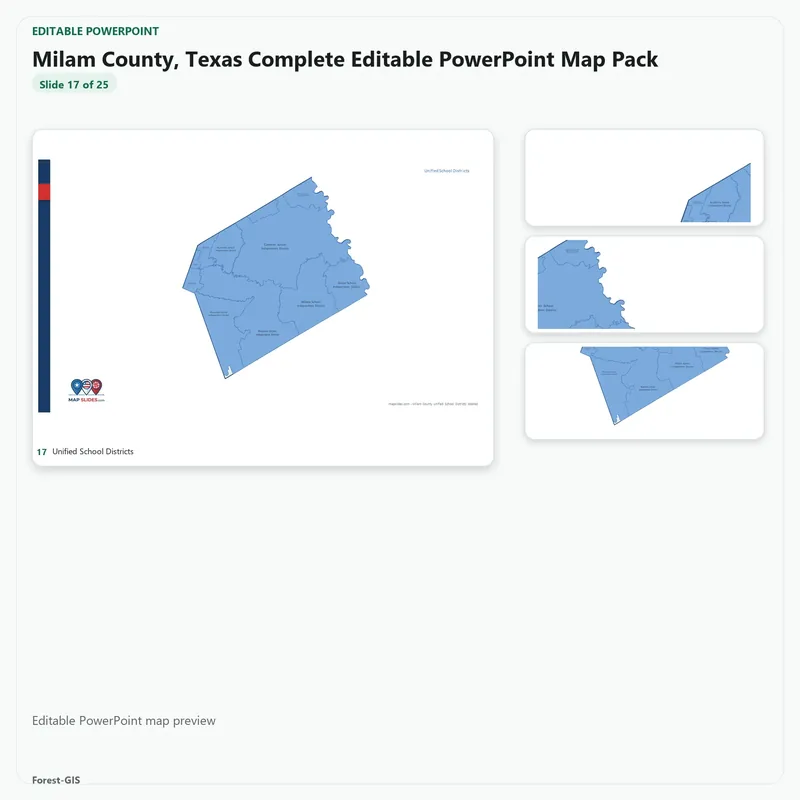 Milam County, Texas Editable Map Pack - Image 5