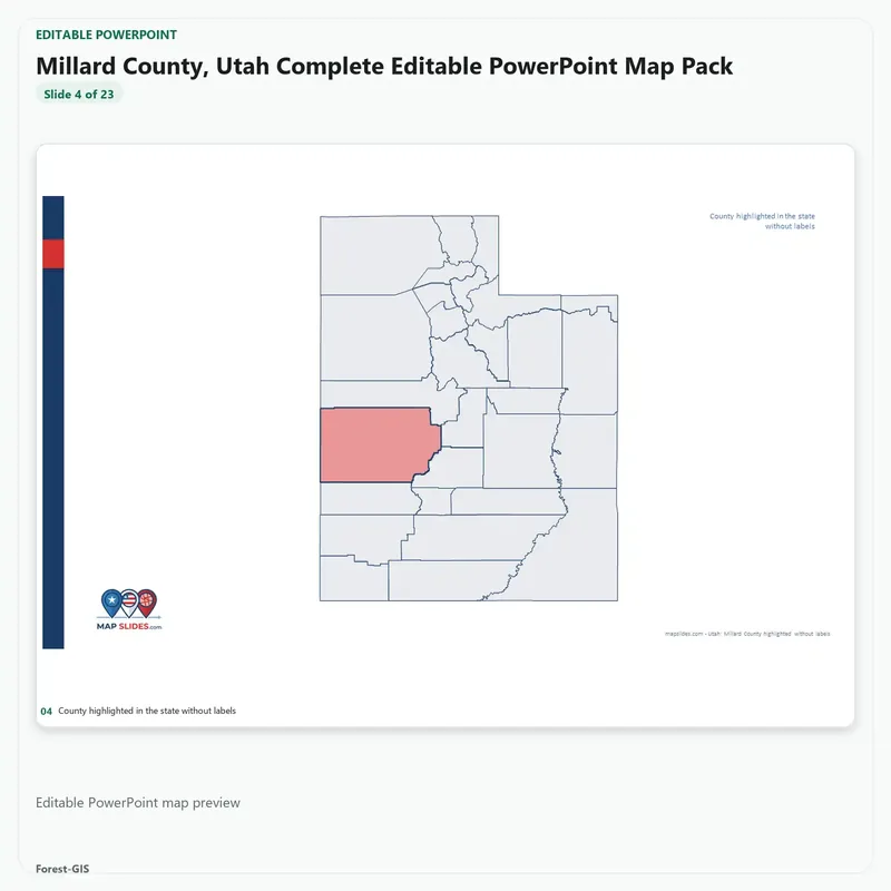 Millard County, Utah Editable Map Pack - Image 4