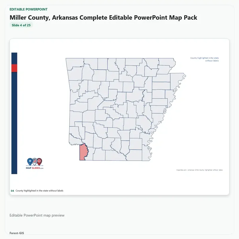 Miller County, Arkansas Editable Map Pack - Image 4