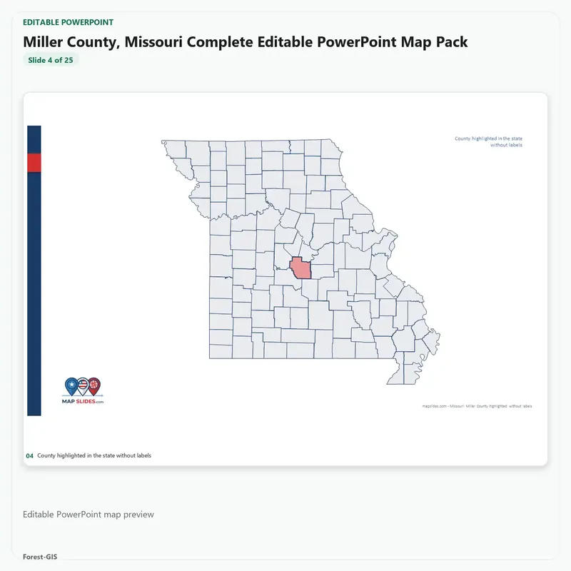 Miller County, Missouri Editable Map Pack - Image 4