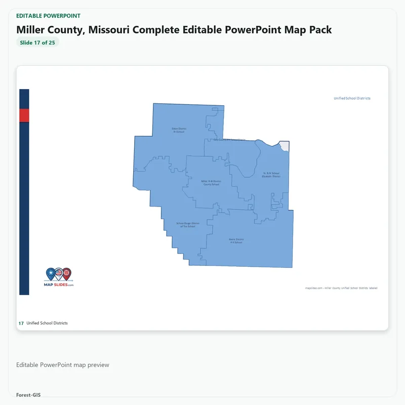 Miller County, Missouri Editable Map Pack - Image 5