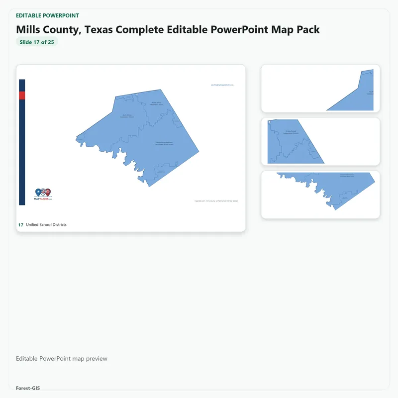 Mills County, Texas Editable Map Pack - Image 5