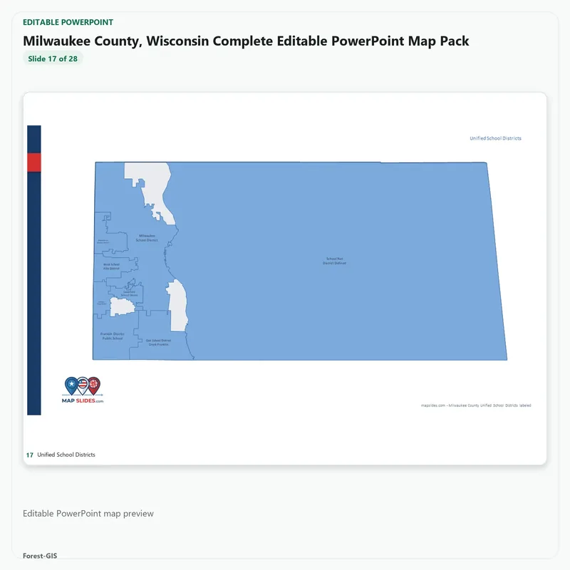 Milwaukee County, Wisconsin Editable Map Pack - Image 5