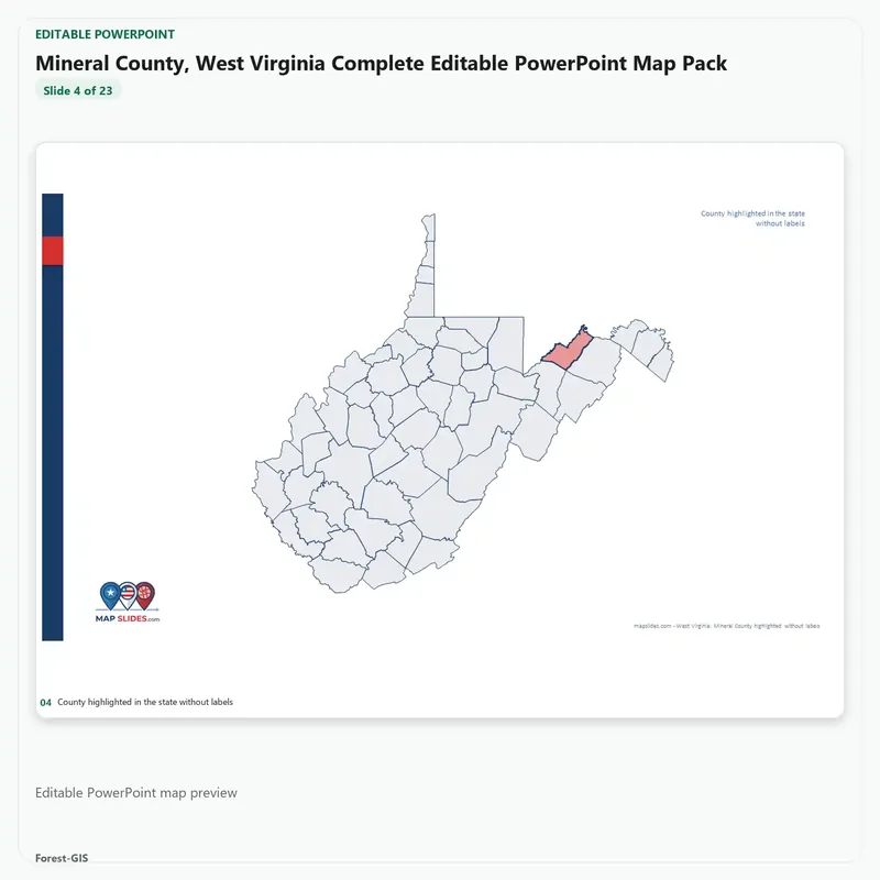Mineral County, West Virginia Editable Map Pack - Image 4