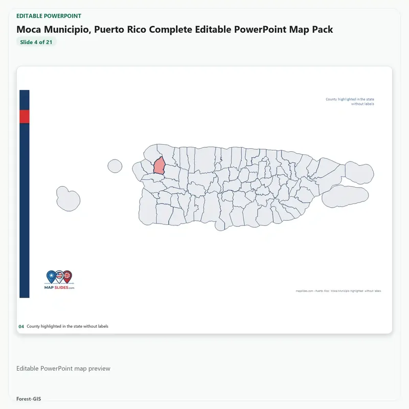 Moca Municipio, Puerto Rico Editable Map Pack - Image 4