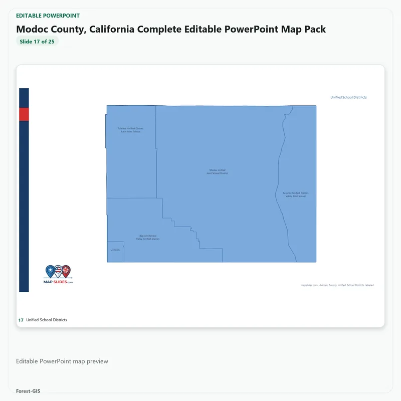 Modoc County, California Editable Map Pack - Image 5