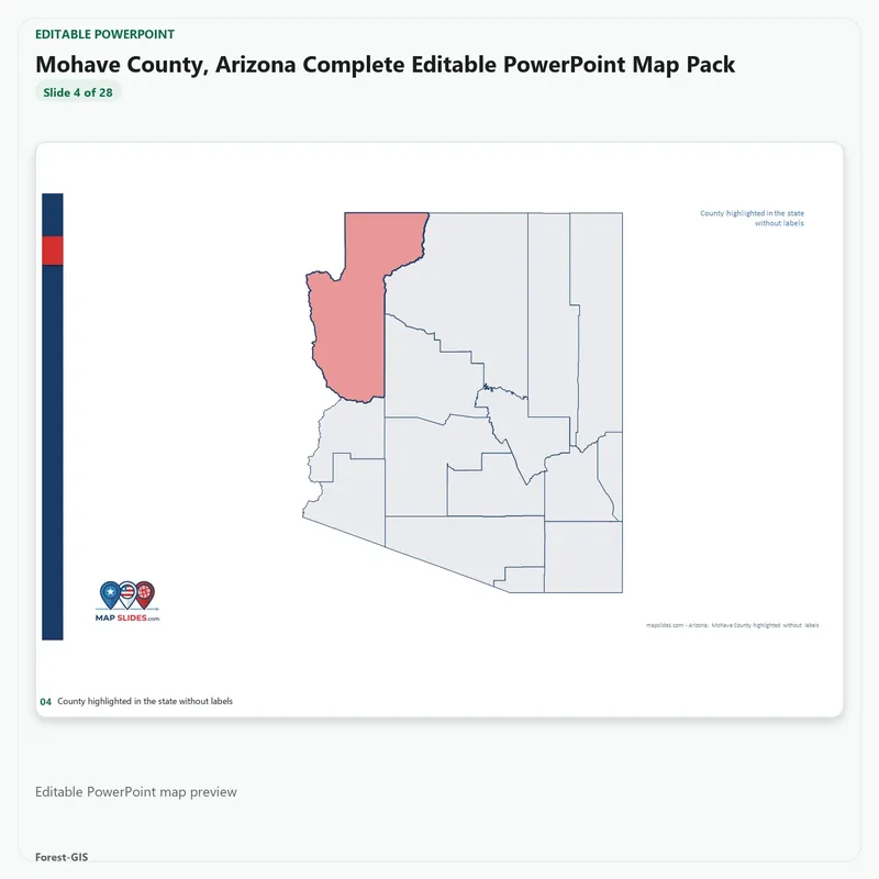 Mohave County, Arizona Editable Map Pack - Image 4