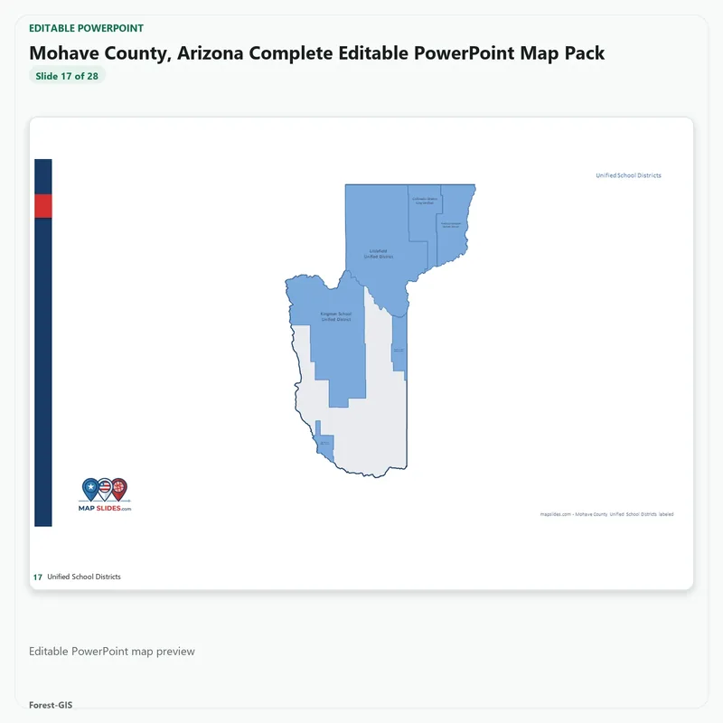 Mohave County, Arizona Editable Map Pack - Image 5