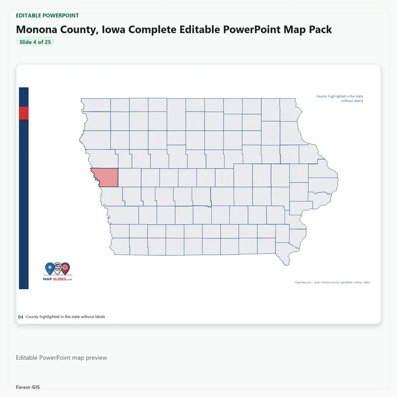Monona County, Iowa Editable Map Pack - Image 4