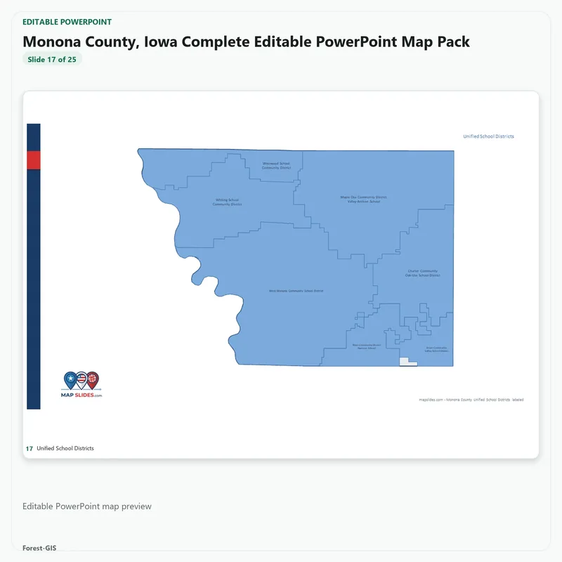 Monona County, Iowa Editable Map Pack - Image 5