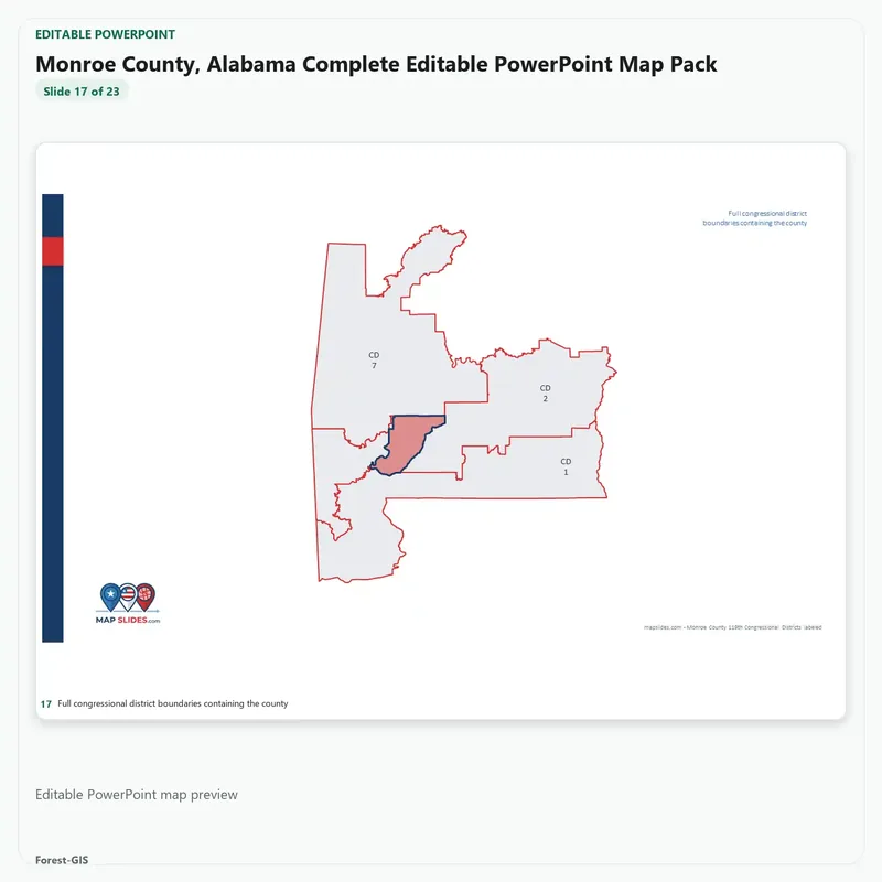 Monroe County, Alabama Editable Map Pack - Image 5