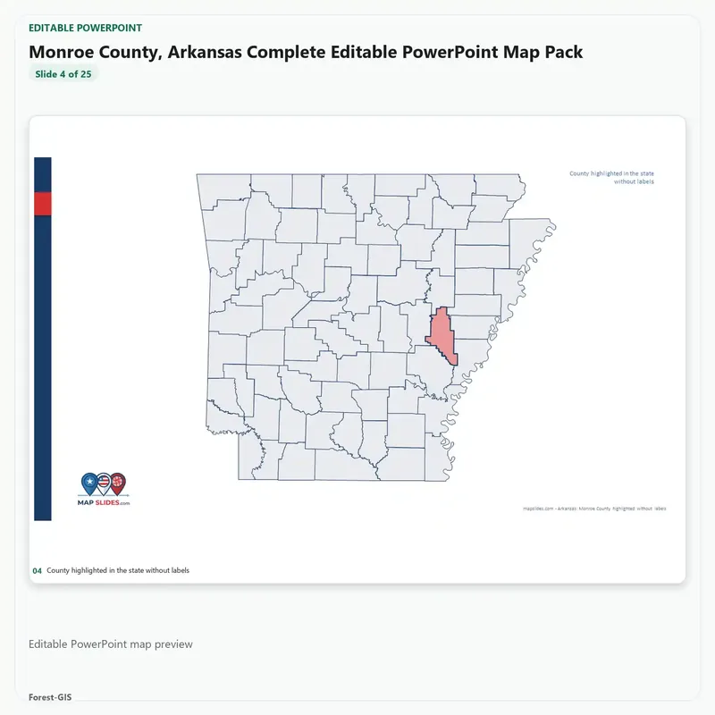 Monroe County, Arkansas Editable Map Pack - Image 4