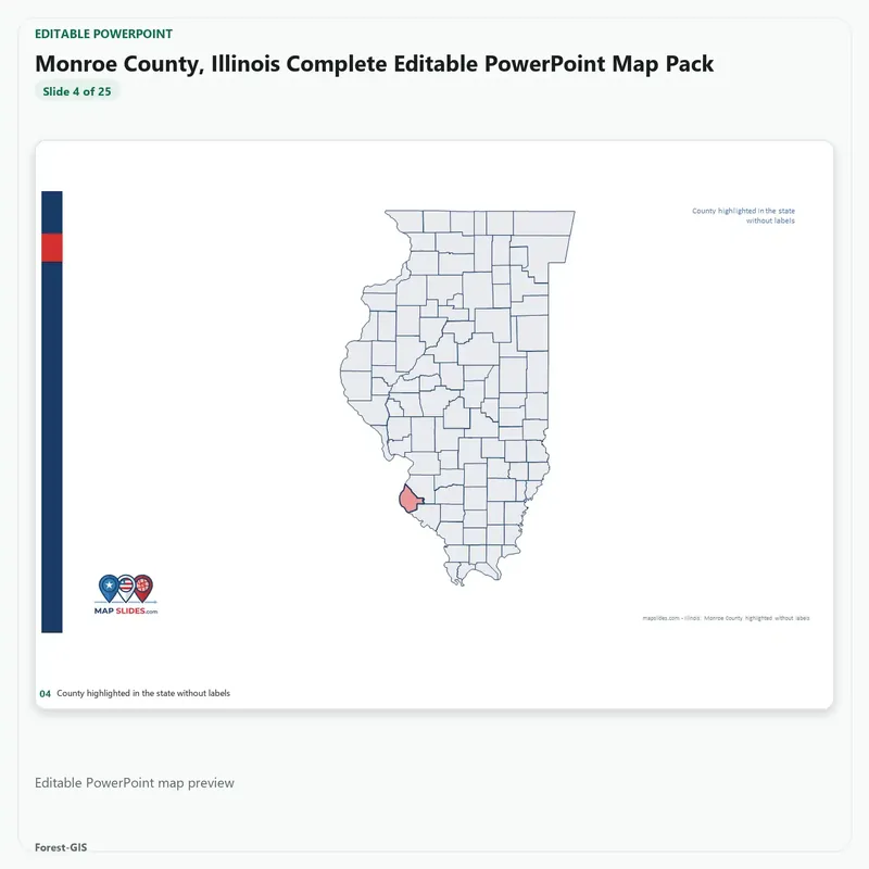 Monroe County, Illinois Editable Map Pack - Image 4