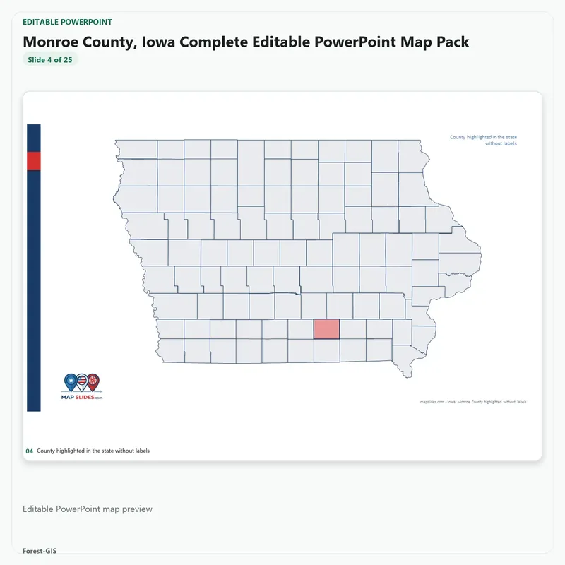 Monroe County, Iowa Editable Map Pack - Image 4