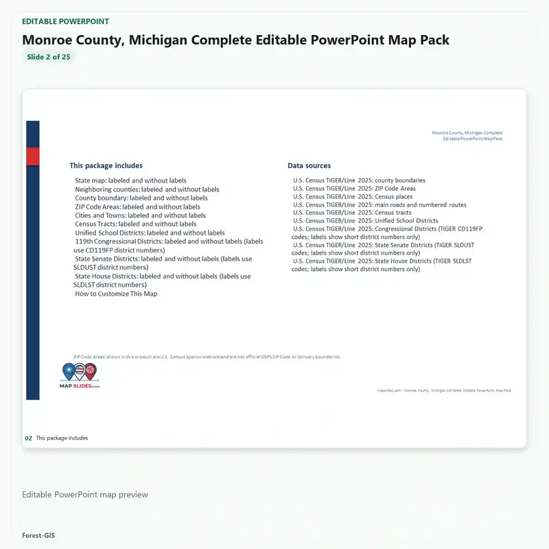 Monroe County, Michigan Editable Map Pack - Image 3