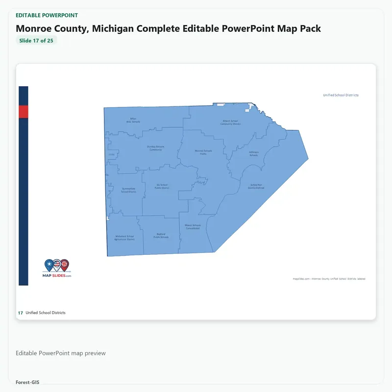 Monroe County, Michigan Editable Map Pack - Image 5
