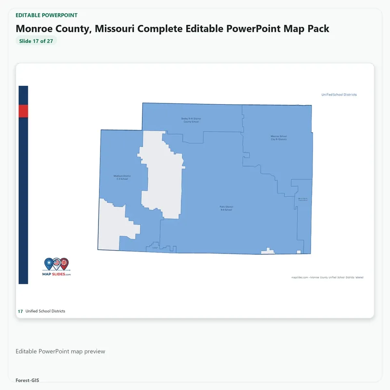 Monroe County, Missouri Editable Map Pack - Image 5