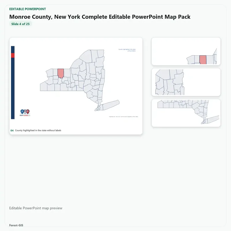 Monroe County, New York Editable Map Pack - Image 4