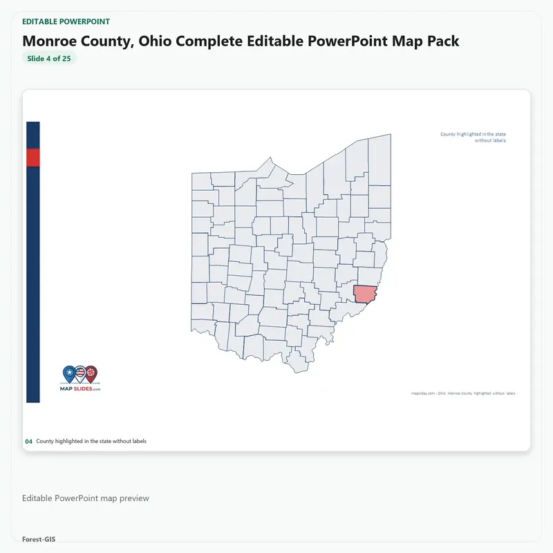 Monroe County, Ohio Editable Map Pack - Image 4