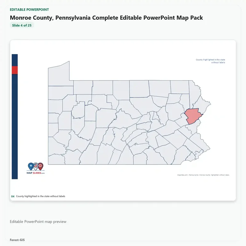 Monroe County, Pennsylvania Editable Map Pack - Image 4