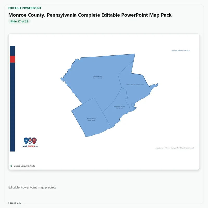 Monroe County, Pennsylvania Editable Map Pack - Image 5