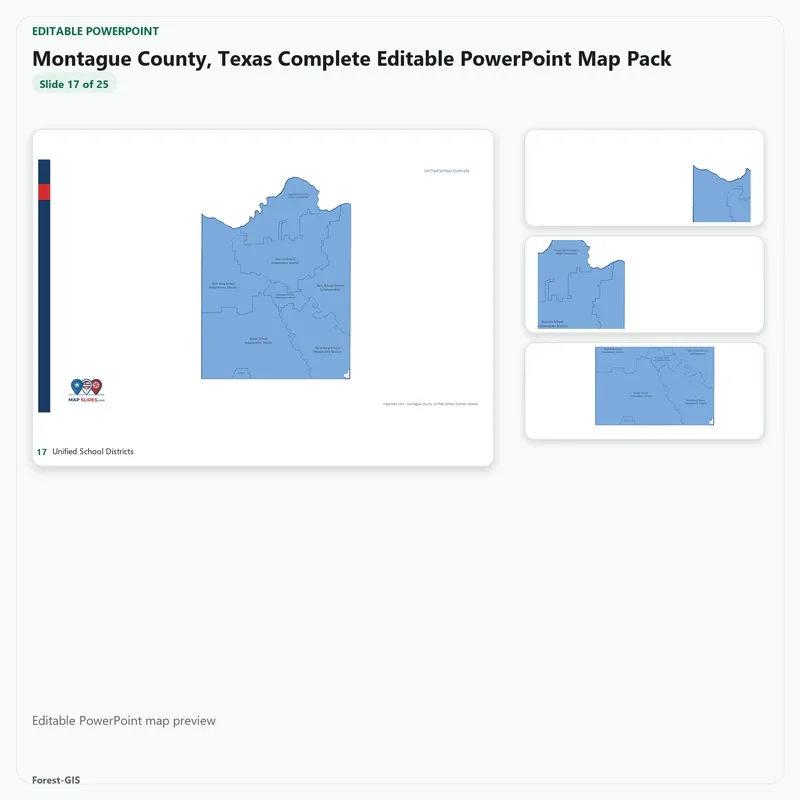 Montague County, Texas Editable Map Pack - Image 5