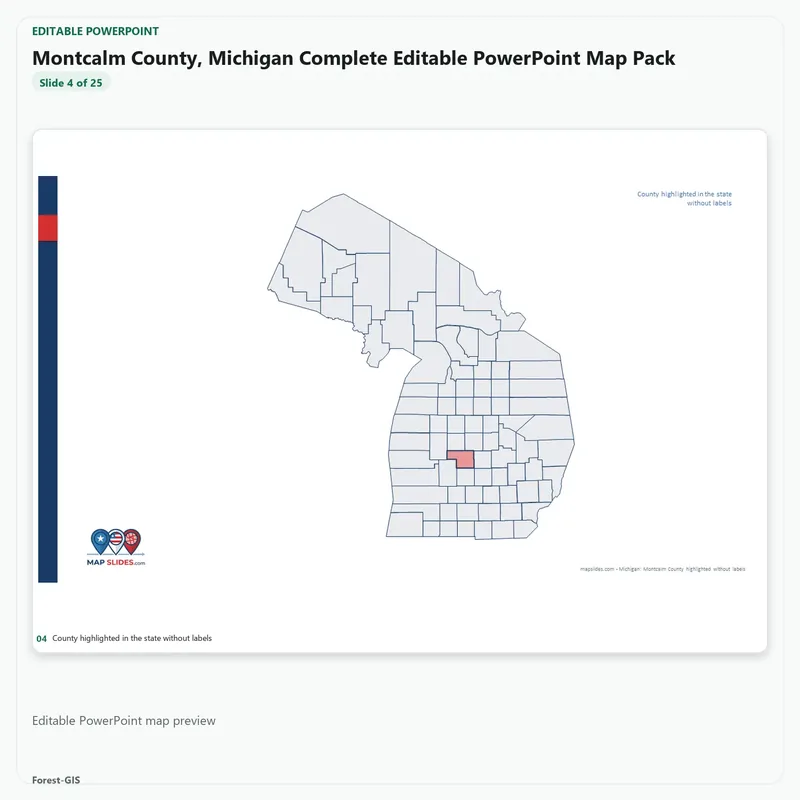 Montcalm County, Michigan Editable Map Pack - Image 4
