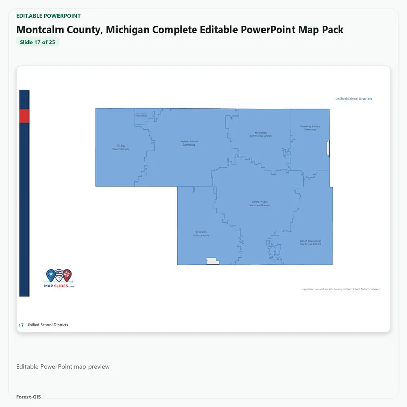 Montcalm County, Michigan Editable Map Pack - Image 5