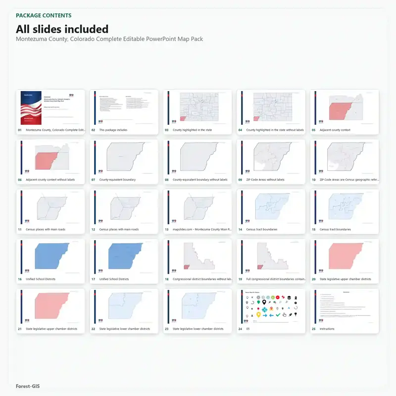 Montezuma County, Colorado Editable Map Pack - Image 2
