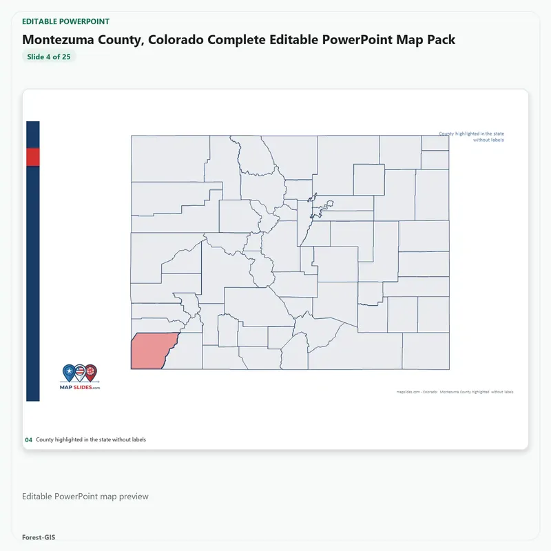 Montezuma County, Colorado Editable Map Pack - Image 4