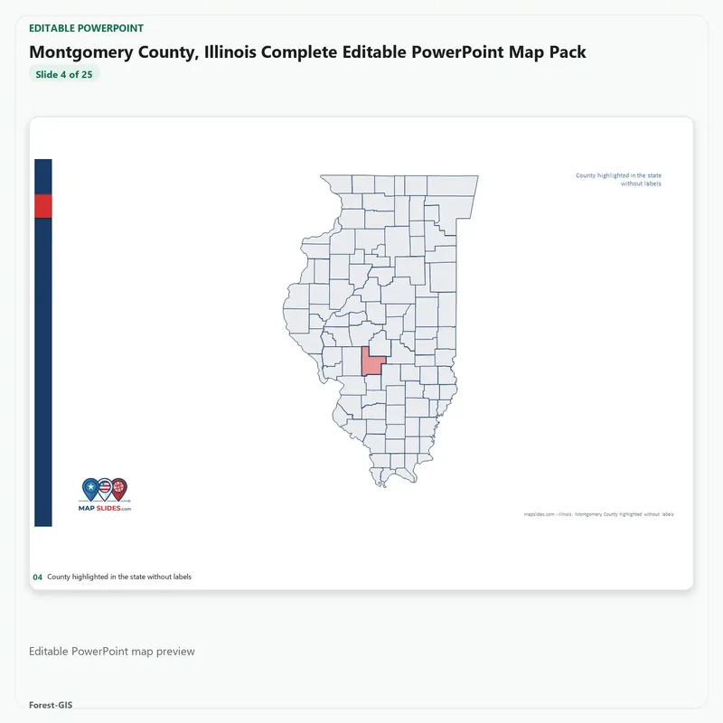 Montgomery County, Illinois Editable Map Pack - Image 4