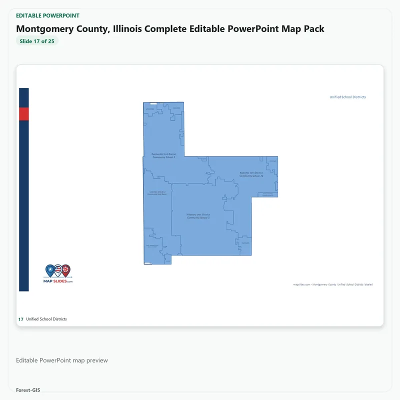 Montgomery County, Illinois Editable Map Pack - Image 5
