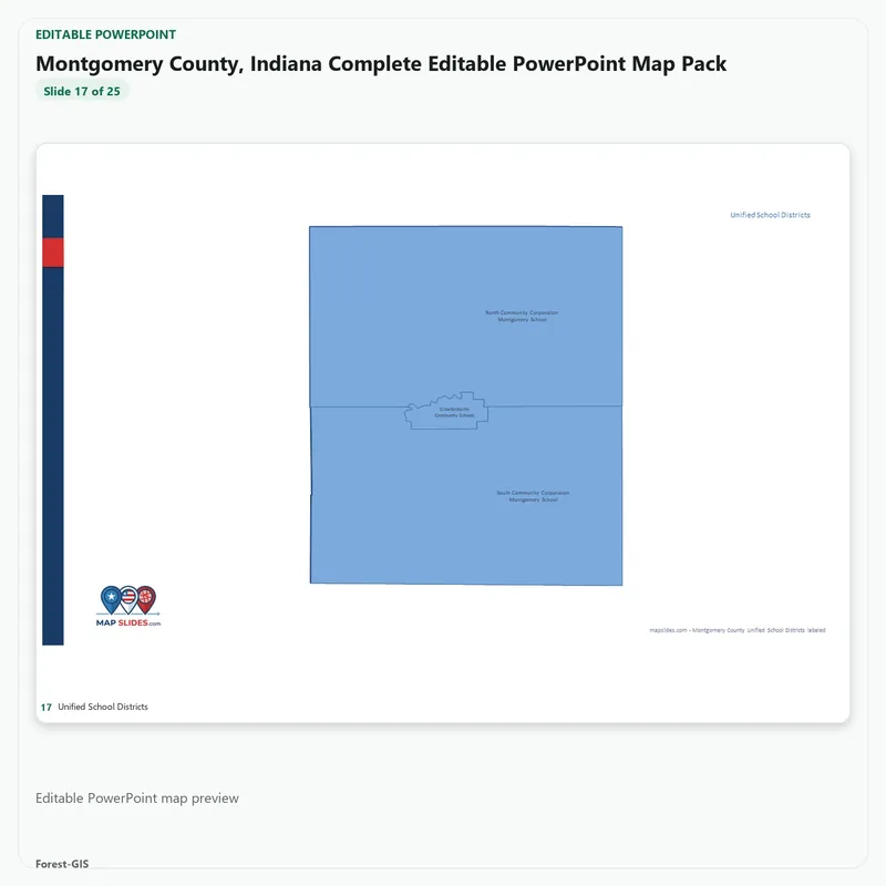 Montgomery County, Indiana Editable Map Pack - Image 5
