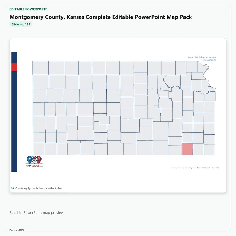 Montgomery County, Kansas Editable Map Pack - Image 4